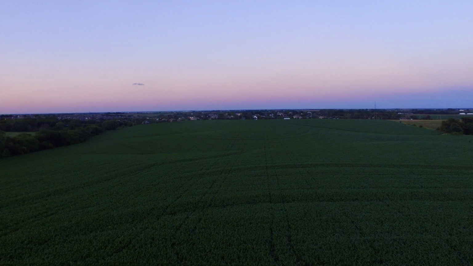 Open farm fields from above